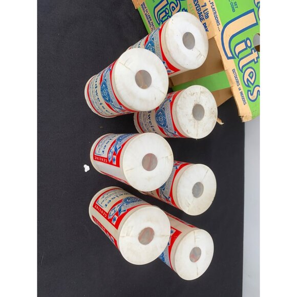 Budweiser 7 Lite Beverage Pak Patio Lites Covers Original Box NO CORD 70's - Picture 5 of 8